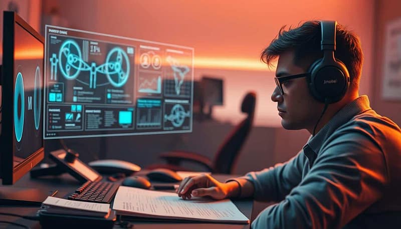 A thoughtful gamer deeply engrossed in strategy, bathed in a soft, warm light that illuminates their focused expression. In the foreground, a stylized gaming setup with a high-end PC, gaming peripherals, and various notepads and diagrams. The middle ground features a holographic display showcasing complex data visualizations and tactical overlays. The background blurs into an atmospheric, minimalist gaming environment, hinting at the broader esports ecosystem. The overall mood conveys a sense of intense concentration, analytical prowess, and a determination to elevate one's gameplay to new heights. A thoughtful gamer deeply engrossed in strategy, bathed in a soft, warm light that illuminates their focused expression. In the foreground, a stylized gaming setup with a high-end PC, gaming peripherals, and various notepads and diagrams. The middle ground features a holographic display showcasing complex data visualizations and tactical overlays. The background blurs into an atmospheric, minimalist gaming environment, hinting at the broader esports ecosystem. The overall mood conveys a sense of intense concentration, analytical prowess, and a determination to elevate one's gameplay to new heights.