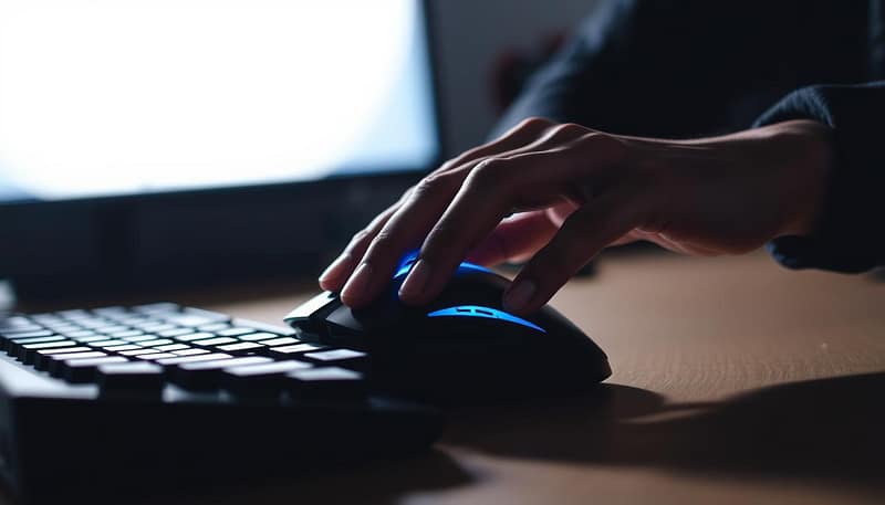 A well-lit, high-contrast image of a gamer's hands on a gaming mouse and keyboard, focused on the precise movements and dexterity required for aim training techniques. The scene is set against a blurred, minimalist background, emphasizing the importance of the mechanics. Dramatic, directional lighting casts shadows that accentuate the rapid, intense hand motions. The overall mood is one of concentration, intensity, and a drive for improvement in esports gameplay. A well-lit, high-contrast image of a gamer's hands on a gaming mouse and keyboard, focused on the precise movements and dexterity required for aim training techniques. The scene is set against a blurred, minimalist background, emphasizing the importance of the mechanics. Dramatic, directional lighting casts shadows that accentuate the rapid, intense hand motions. The overall mood is one of concentration, intensity, and a drive for improvement in esports gameplay.